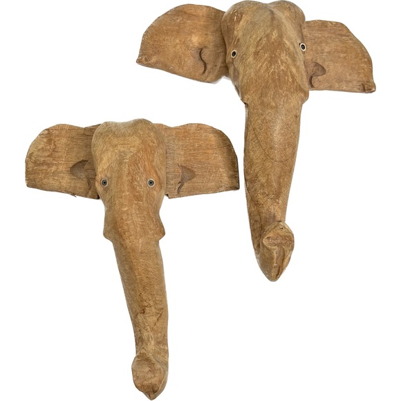 Wooden elephant hooks set of 2 - Picture 1 of 14
